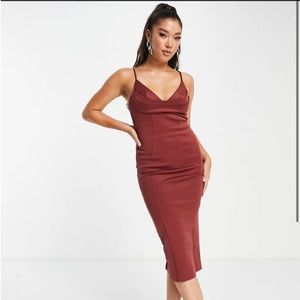 Chocolate cowl neck dress